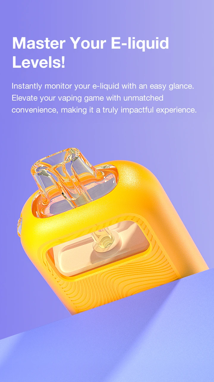 Master Your E-liquid Levels! Instantly monitor your e-liquid with an easy glance. Elevate your vaping game with unmatched convenience, making it a truly impactful experience.